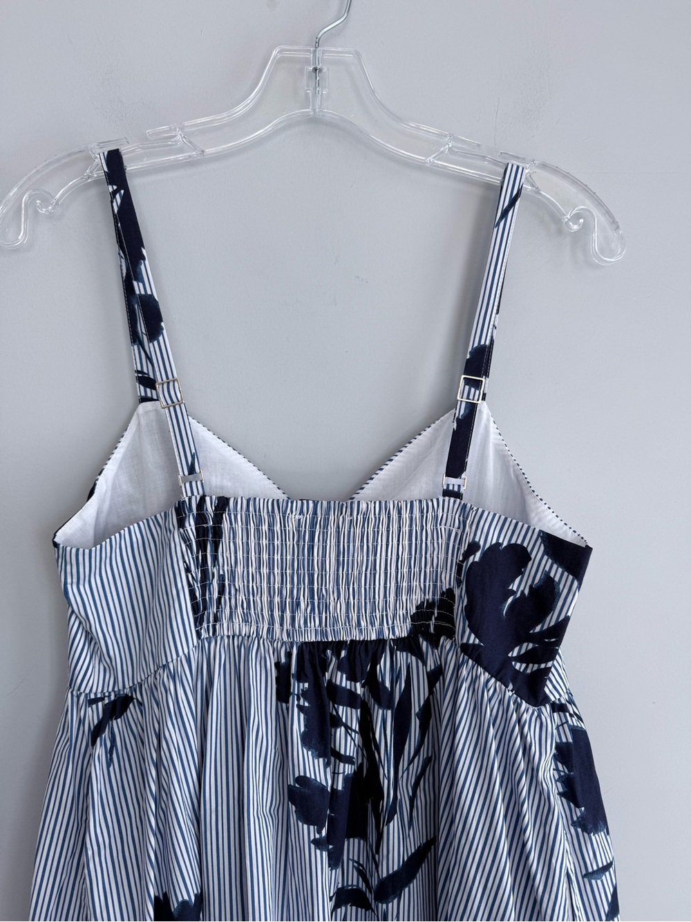 Abercrombie & Fitch Sweetheart Babydoll Maxi Dress Blue Floral Stripe NWT M P - Picture 12 of 16